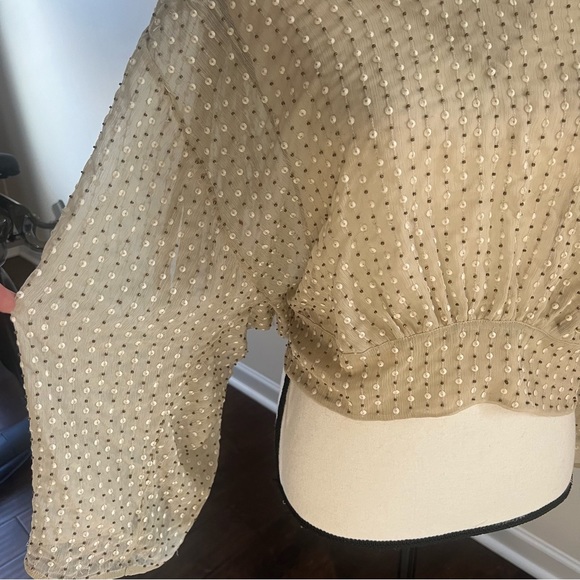 Lucky Brand Embellished Beaded Sequin Top Size Xsmall NWT - Picture 3 of 6